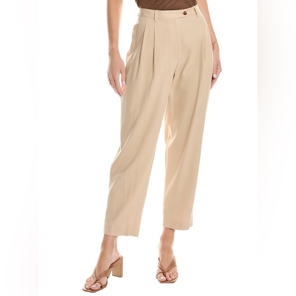 LAFAYETTE 148 Bridger Pleated Pant In Khaki Size 4